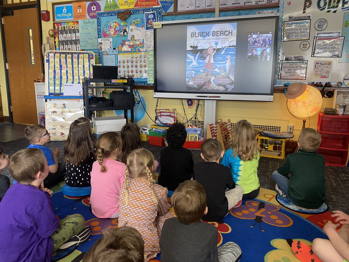 Mrs. Emerson’s class was fortunate to have a virtual Author Visit from her cousins in California, John and Shaunna Stith, who read their new children’s book Black Beach: A Community, an oil spill, and the true story of the origin of Earth Day. #EarthDay