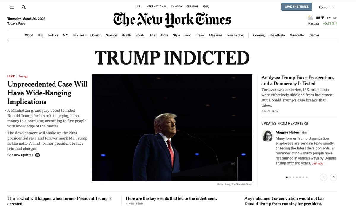 Couldn’t have happened to a more deserving guy.  #TrumpIndictment 

nytimes.com/live/2023/03/3…
