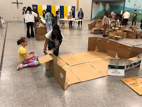 WoParkSharks's tweet image. As part of our EL &amp;amp; Math Title Night- we invited our students to compete in our #CardboardChallenge to see what amazing creation they could construct! 📦🚧🦈