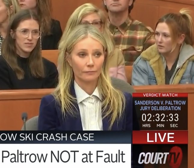 ChanleySPainter's tweet photo. #GwynethPaltrow Prevails @CourtTV #skicrashcase https://t.co/m9l6ZW4j1W