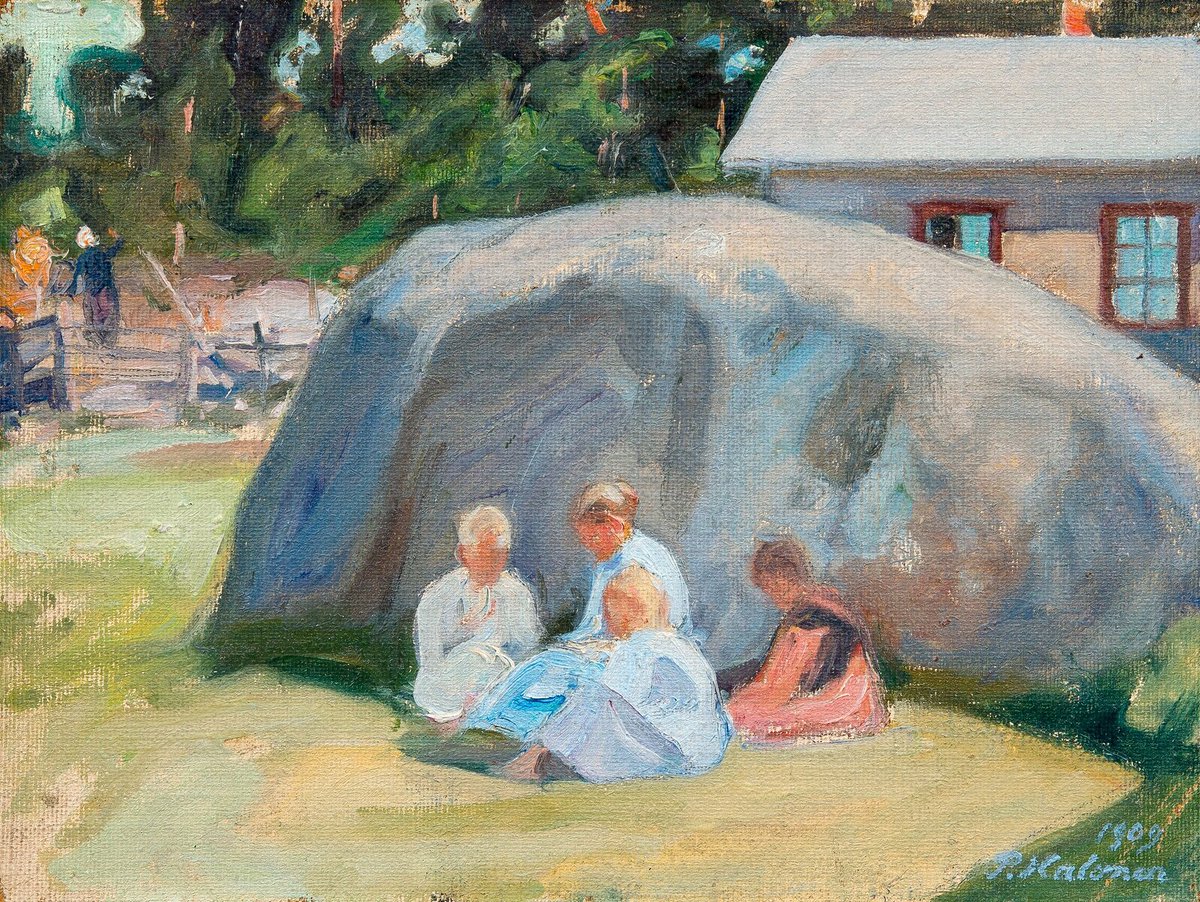 Children Playing in the Yard, 1909 #halonen #realism wikiart.org/en/halonen-pek…