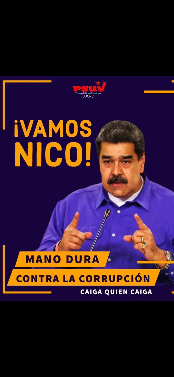 #30Mar|✍️🇻🇪| ¡ATENTOS PUEBLO EN GENERAL!
COMENZÓ EL GRAN OPERATIVO ¡CAIGA QUIEN CAIGA!
SE REVISARAN TODAS LAS INSTITUCIONES PÚBLICAS DE TODA VENEZUELA.
A CORRER CORRUPTOS QUE LES LLEGÓ SU HORA.⏲️🔐🔏⚖️🔗⛓️ #MaduroEsUnDuro
¡VAMOS NICO QUE TU PUEDES!
¡EL PUEBLO TE APOYA!
