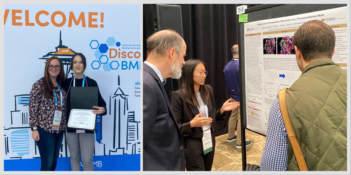 Had a great time with @PurdueBiochem and @PurdueAg undergrads respresenting at #DiscoverBMB2023. There was lots of learning, research presented at poster sessions and competitions, honor society inductions, networking, and fun exploring the Emerald City. @ASBMB