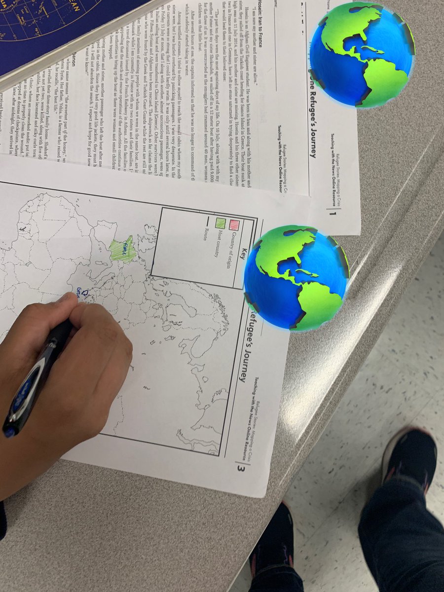 KGsocialstudies's tweet photo. Geography students Mapping a refugee’s journey… Brown University Choices Lesson.  @rlosbornehs @ChoicesProgram @Cobb_SS @GaDOE_SS https://t.co/gkEtyBStRb