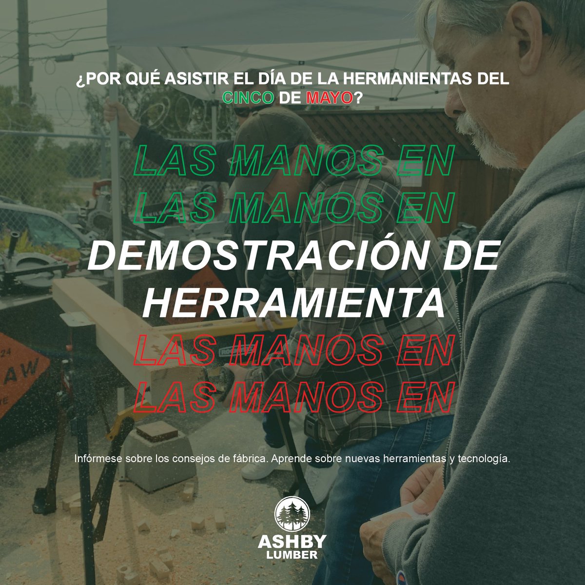 AshbyLumber's tweet image. What better way is there to learn about #newtools for your next project than to see a #tooldemo before buying?! Join us at the #concord location for the #cincodemayo #toolday event on Friday, May 5th from 6:30am-10:30am!
#ashbylumber #toolexpo #customerevent