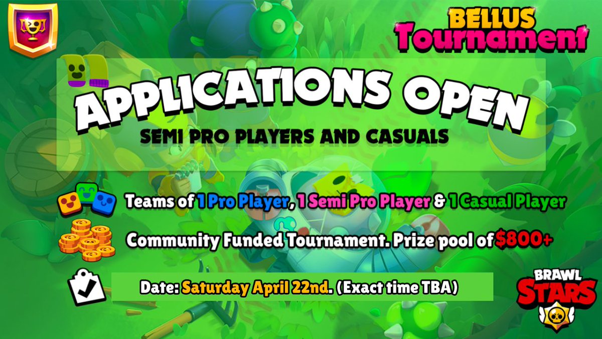 Bellus Tournament April 2023 is HERE!! 🤩 

Applications are now open for pros, semi pros, &amp; casuals 🤭 All buy in positions are still open 

Apply here: docs.google.com/forms/d/e/1FAI…