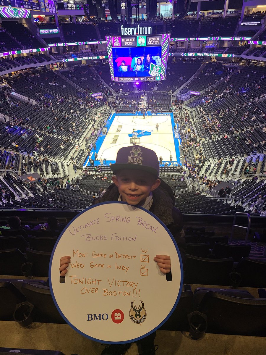 Bucks0604's tweet image. @Bucks followed along on the road trip this week (Det /Ind).  Topping it off at home vs Boston!!  #UltimateSpringBreak #GoBucksGo #Kohlscourt