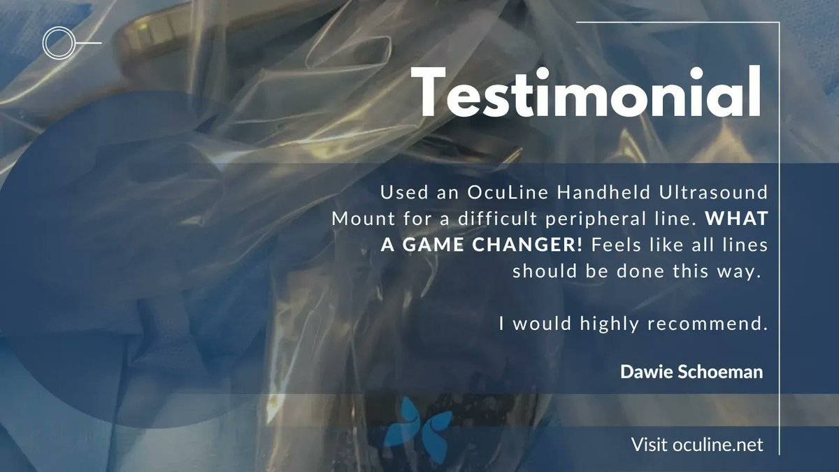 Huge thank you to Dawie Schoeman, an emergency physician specialist, for taking the time to share your experience using OcuLine! We're so glad it’s making a difference in medical professionals' lives!

#ButterflyiQ #POCUS #oculine #ultrasoundguided #ultrasound #ultrasounddevice