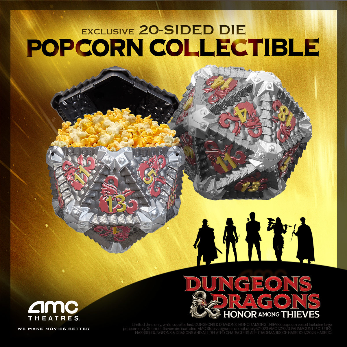 Wizards_DnD's tweet photo. *slaps roof of popcorn vessel* this bad boy can fit so much dice in it 🎲

Available at select @AMCTheatres for the #DnDMovie opening weekend, find one near you: https://t.co/dOnQ35kubT https://t.co/8vB1TwQPam