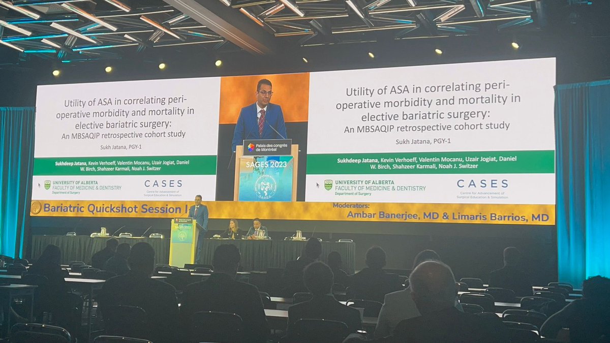 sukhdeepjatana_'s tweet photo. Thanks @SAGES_Updates for allowing us to present on our study assessing utility of ASA in predicting postoperative complications! #SAGES2023 @KevinVerhoeffMD @JogiatUzair @Valentin_Mocanu @UAlbertaSurgery https://t.co/46yWJ4WbL0