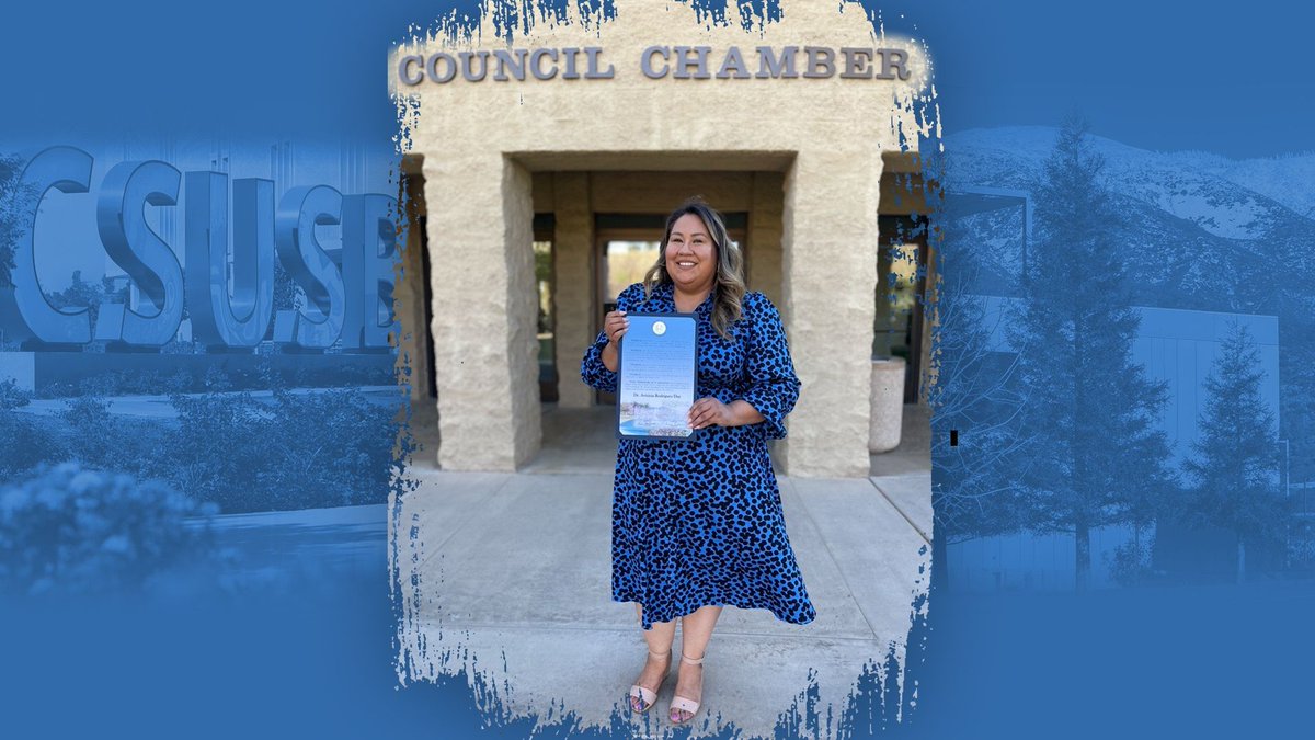 CSUSBNews's tweet image. Congratulations Avisinia Rodriguez! 👏 
.
Avisinia Rodriguez, who serves as the interim assistant dean of student engagement at #CSUSBPDC, was honored with a special proclamation by the city of Palm Desert.
.
Learn More: bit.ly/3M49ZD2 
.
.
.
#BoldVision #CoyotePride