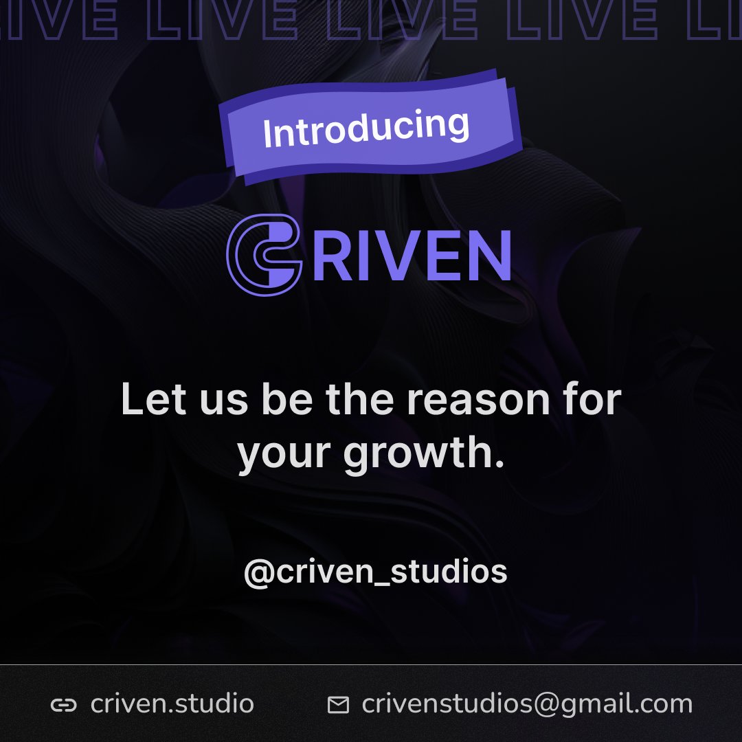 We're thrilled to announce the launch of our digital agency, Criven! 🤩

#digitalagency #launch #newbusiness #branding #creativeagency #webdesign #onlinemarketing #digitalmarketing #brandidentity #businesslaunch #startup #success #growth #innovation #tech #digitaltransformation
