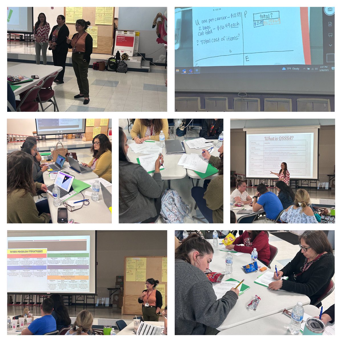 EISDMath's tweet photo. @EISDofSA 3rd-5th grade teachers engaged in deep understanding of our #UPSE problem-solving process while incorporating @lead4ward strategies, QSSSA, and @nearpod ! Thank you @StephanieBueno0 @MonikaRobinson_ @josjengeo for leading today’s learning! #weteachmath https://t.co/hOY7PHHpFK