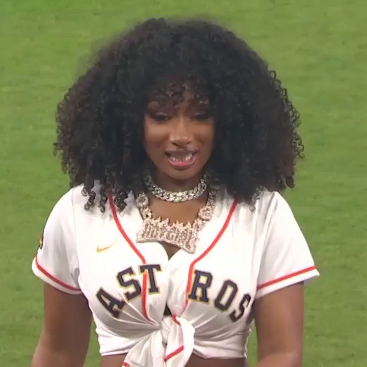 Megan Thee Stallion Throws First Pitch for Houston Astros Opening