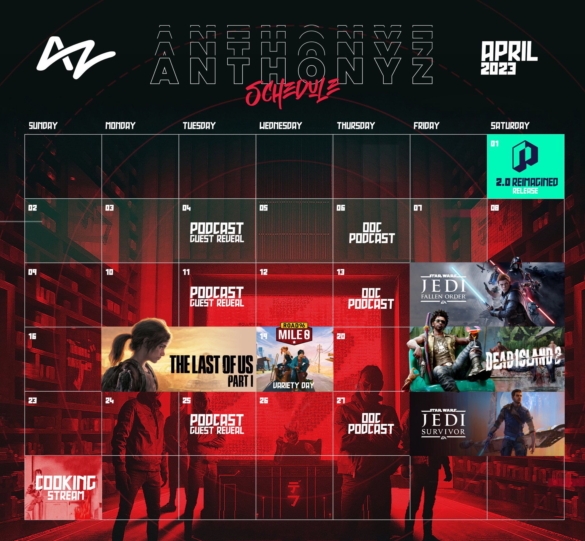 AnthonyZ on Twitter "🚨 APRIL STREAM SCHEDULE 🚨 NOPIXEL 2.0 REIMAGINED