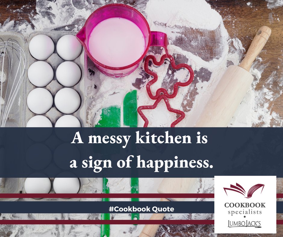 CookbookSpecial's tweet photo. Quote from a cookbook that brings a little happiness to a messy situation. 
#cookbookquote #quote https://t.co/Jz7nBJqubZ