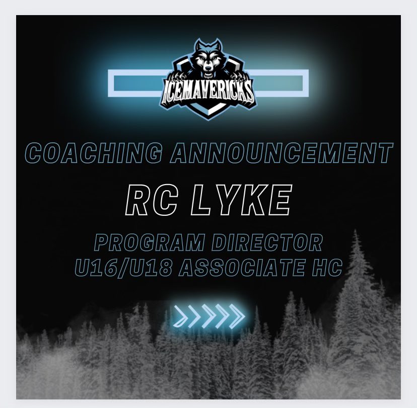 icemavshc's tweet photo. 🚨Hiring Announcement🚨

The Ice Mavericks are excited to announce the hiring of long time bench boss, @CoachLyke as our Hockey Director / u18 &amp; u16 associate HC. The Ice Mavericks are grateful to have Coach RC Lyke leading the program. #rollicemavs https://t.co/RhlzIaTTDl