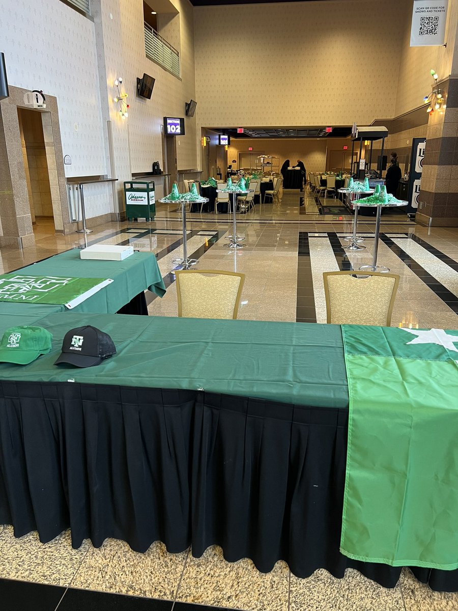 UNTMGAF's tweet photo. Due to possible inclement weather, we’ve relocated the pregame event inside @orleansarena near section 103/102. 

Gates &amp; Event will open at 5pm

See you soon! https://t.co/vZAF7V1sgq
