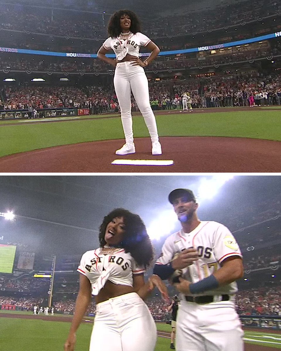 espnW's tweet photo. Houston's own Megan Thee Stallion threw out the first pitch on Opening Day 👏 #ThatsaW https://t.co/B50gDj3Hqe