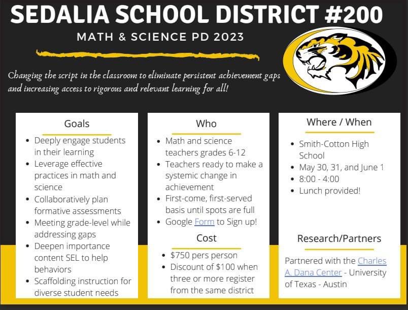 Science &amp; Math Professional Learning Opportunity with @ledouxs &amp; <a href="/SEDALIASCHOOLS/">Sedalia School District 200</a> If you are interested in attending, please complete the form (docs.google.com/forms/d/e/1FAI…).  Spots will be filled on a first come first serve basis.  #mosci #ngsschat #moedchat