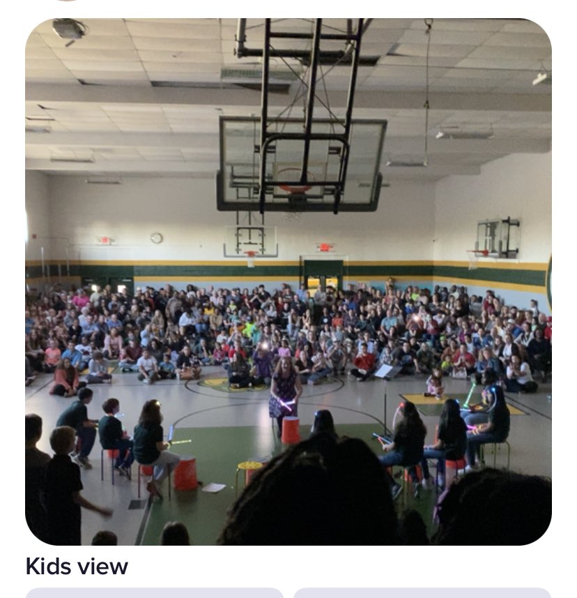 Guild 2nd and 3rd graders view of the musical performance!!! Amazing!! Thank you Mrs. Johnson for blessing these kids with inspirational music for the performance tonight!!!