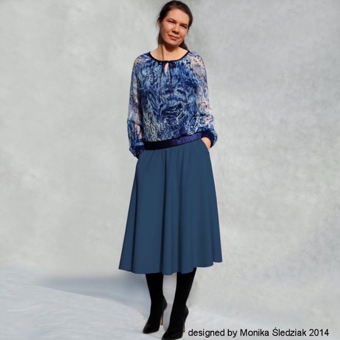 I love this outfit. IMO it's classy and comfortable. Never bores me. Italian lace blouse with long sleeves designed in 2014. Skirt from 2012.
I make sewing patterns of my apparel.
#apparel #fashiondesigner #outfit #sewingpattern #lace #retro