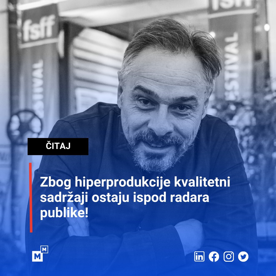 Miroslav Terzić, reditelj, na forumu #IZAZOV2023 biće jedan od govornika u panelu na temu "Za sve su krivi Sopranosi". Tim povodom, za naš portal govori o hiperprodukciji i da li zbog nje kvalitetni sadržaji ostaju ispod radara publike. ow.ly/NK6250NwF6P