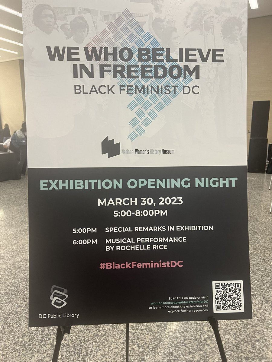 DCRapeCrisis's tweet image. What a wonderful evening at the opening night exhibit of “We Who Believe in Freedom Black Feminist DC.”Thank you @womenshistory and @dcpl for curating such a beautiful exhibit that included our founding mothers @LorettaJRoss and nkenge toure , and our Exec Dir @IndyDCRCC .