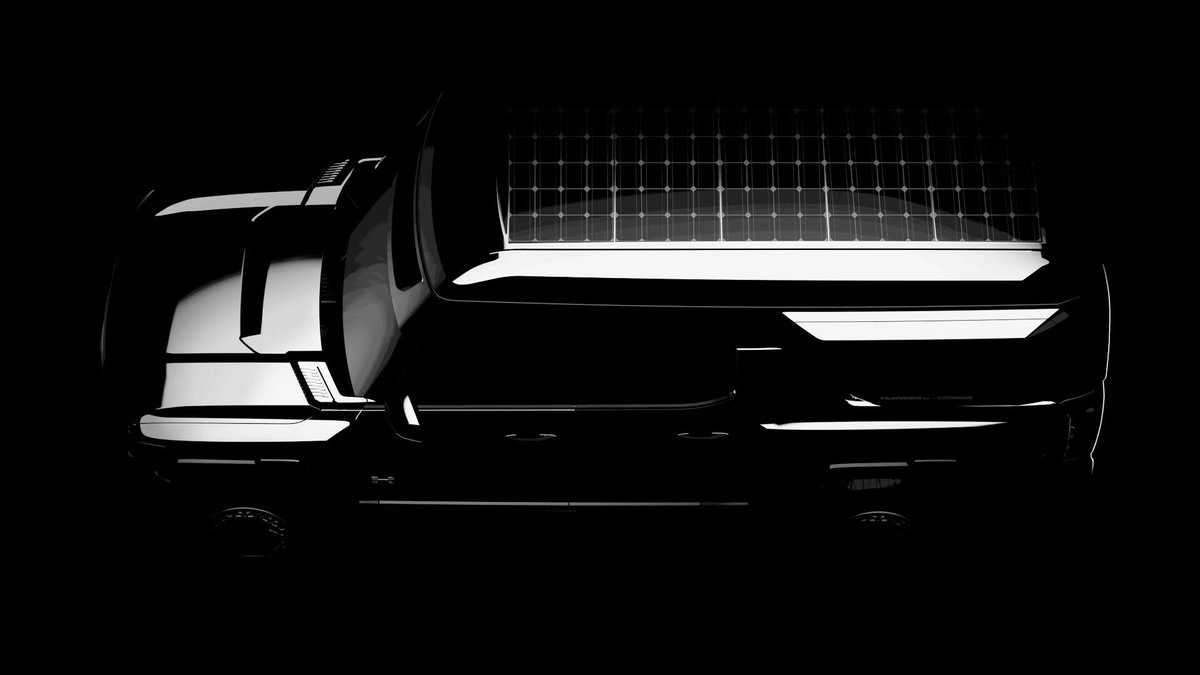 The GMC Hummer EV EarthCruiser Concept will make its debut this summer with a solar panel roof as well as a very large cargo compartment. Expect more details to surface in the coming months. #GMC #GMCHummerEVEarthCruiserConcept #GMCHummerEV #HummerEVEarthCruiserConcept #HummerEV