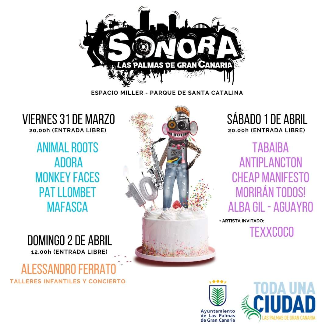 El sábado estaremos tocando en Las Palmas de Gran Canaria en el Sonora junto a muchas bandas más! 20.00h Entrada libre 🤘❤️⚡🍻😘🍆