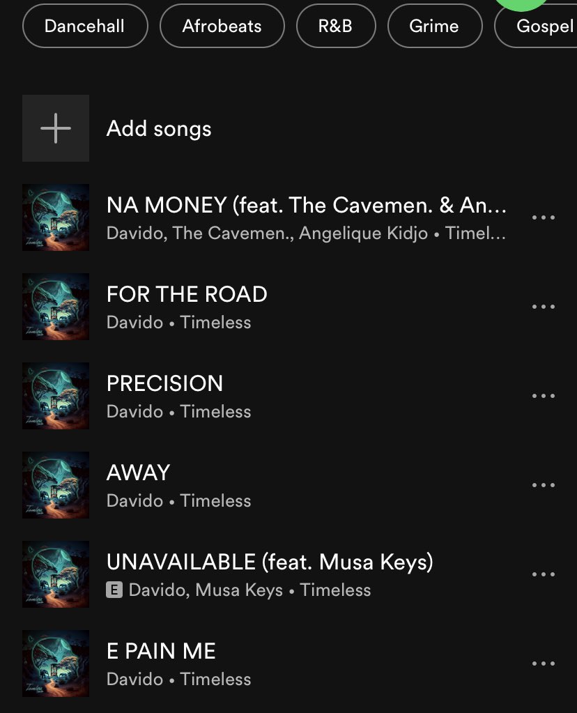ElleErinle's tweet photo. Congrats to @davido !
So tonight is my third listen of the project and so far these are the tracks (incl. Champion Sound) that I’ll be returning to.. what tracks have you got on repeat?  #TIMELESS #TimelessAlbum #Davido https://t.co/RHH0JlHzh5