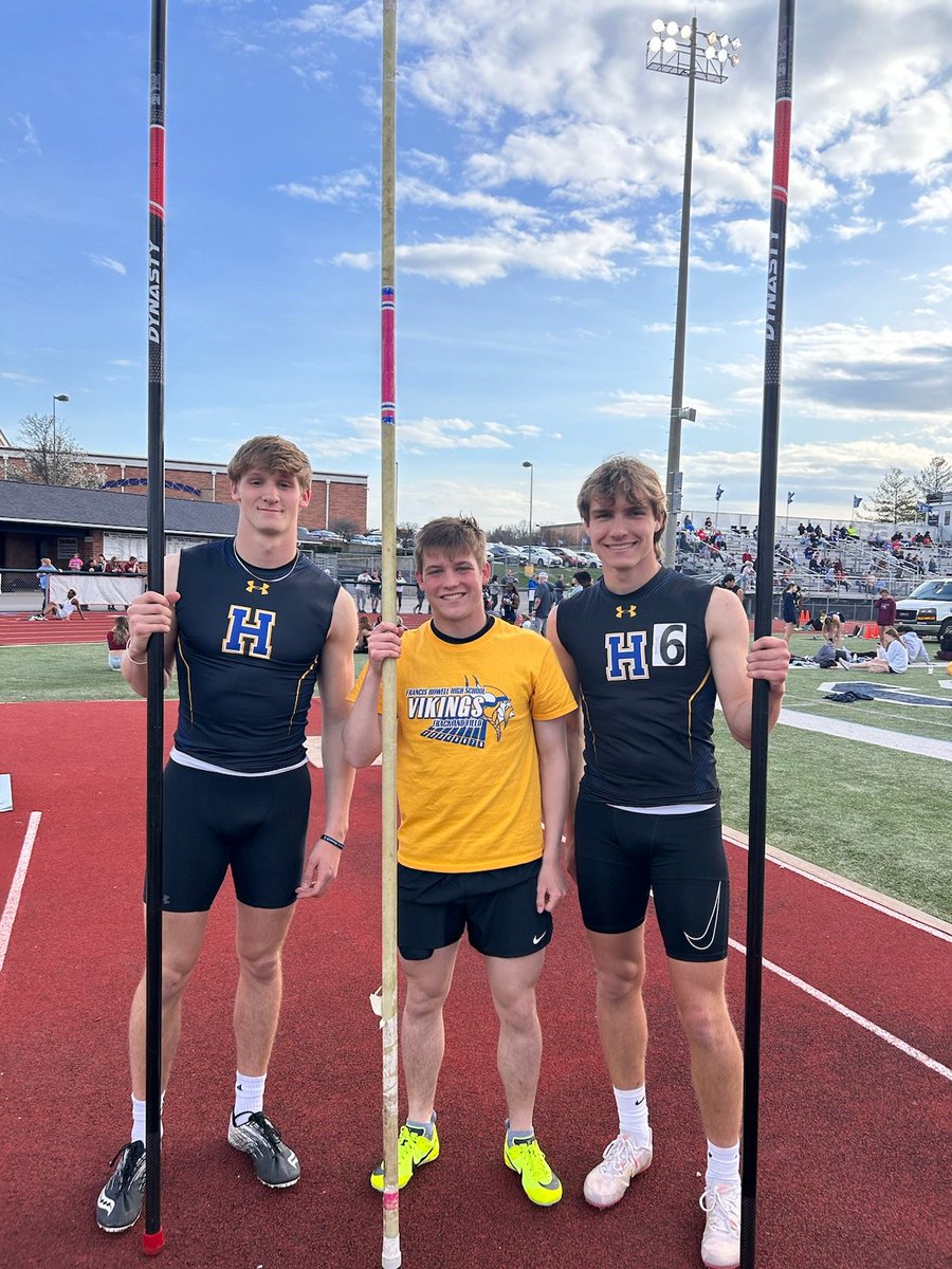 Some boys Pole Vault. Top 5 for all 3 of our athletes!