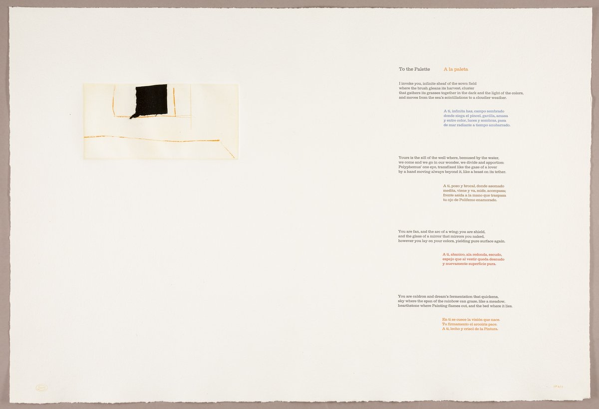 Robert Motherwell, To the Palette, from A la pintura, 1971 #museumarchive #robertmotherwell artic.edu/artworks/12214…