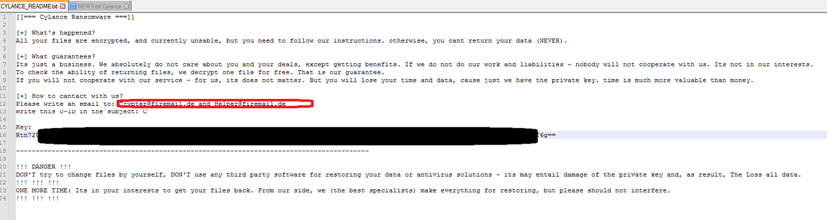Unit42_Intel's tweet photo. New #ransomware calling itself #CylanceRansomware targets #Windows and #Linux platforms. Mutex used in Windows: CylanceMutex. Extension used: .Cylance md5: 4601076b807ed013844ac7e8a394eb33(Linux), 31ed39e13ae9da7fa610f85b56838dde(Windows)
#LinuxSecurity https://t.co/PveC2khFoE