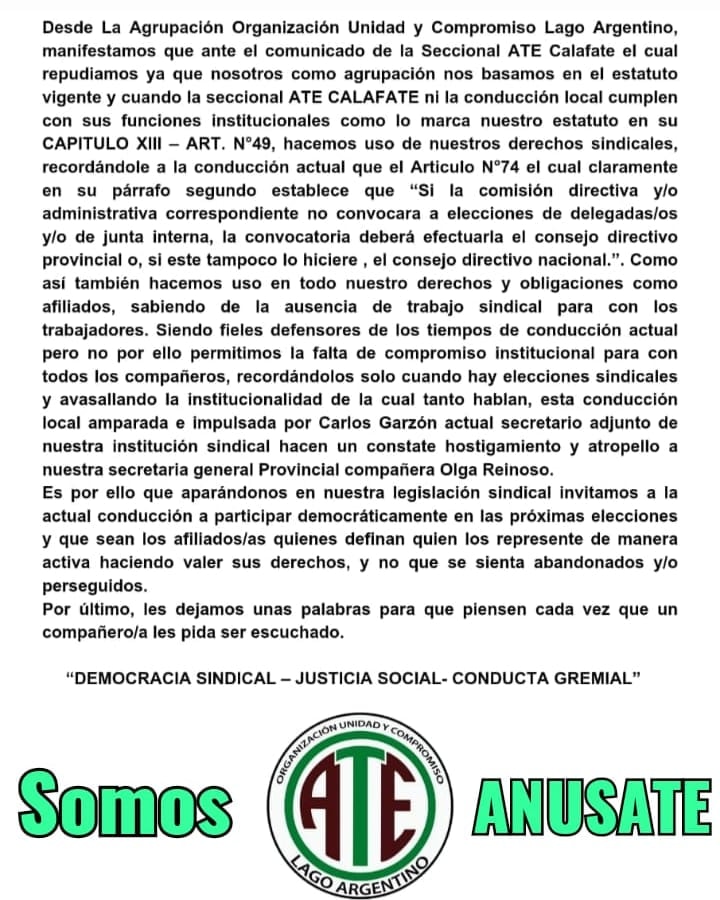 📢📢 COMUNICADO AGRUPACIÓN SINDICAL