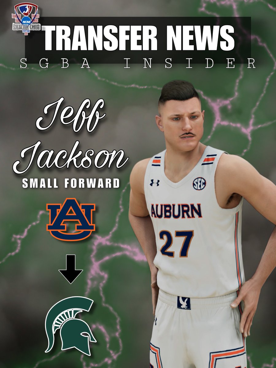<a href="/SGBA2K/">SGBA</a>

Former Auburn SF, <a href="/w0lfhunt3r850/">w0lfhunt3r850</a> (Jeff Jackson) has announced via Twitter that he has committed to Michigan State 💚🤍

After a rough SGBA S2, the #YoungStar looks to find new hope in East Lansing

Spartans currently have 3 on scholarship including Banner &amp; Higdon 👀