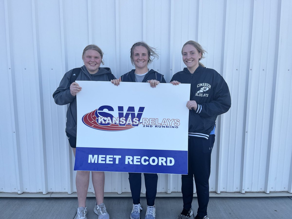 Cimarron with the Shot Put &amp; Discus Relay Meet records!