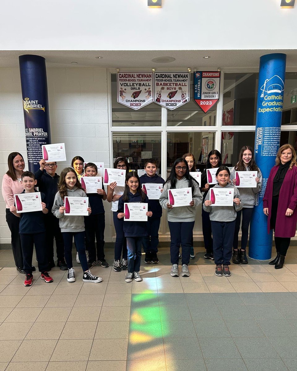 stgaces's tweet photo. Congratulations to our St. Gabriel School Run-Off Finalists who shared their speeches with peers, staff and family this week. The topics were interesting, informative, entertaining and well prepared!  We are very proud of all of our Gr 4 to 8 students who worked on a speech. https://t.co/P5TSeeJzI5