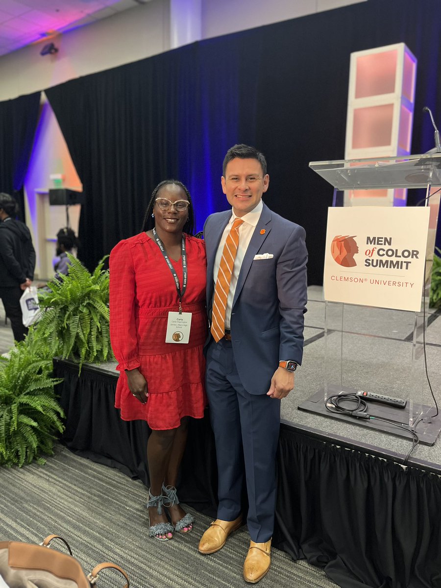 CarlaWpe's tweet photo. It’s always a pleasure to be in the presence of Mr. Julio C. Hernandez! Your devotion as a stakeholder with Clemson’s Men of Color National Summit &amp; it’s mission to support, educate, &amp; elevate Black &amp; Hispanic males is influential &amp; inspiring to so many.#ClemsonMOC @julio_clemson https://t.co/sEhAmkkkTI