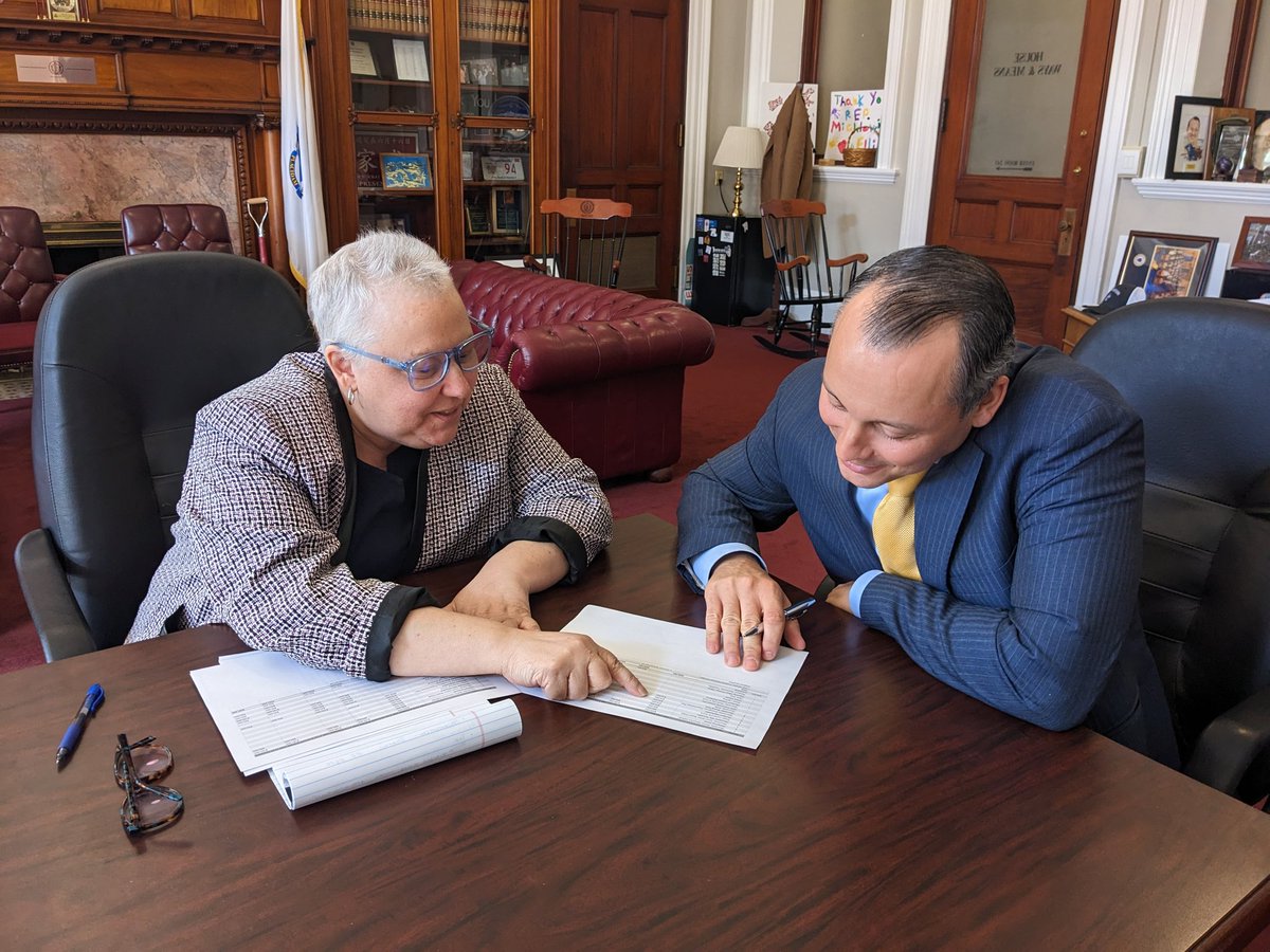 RepAMF's tweet image. Today, I met with House Ways and Means Chair @RepMichlewitz to discuss my budget requests for Cape Ann! The House will consider the fiscal year 2024 budget in late April.