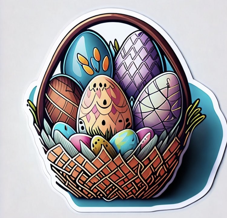 Inspiratio11402's tweet image. Easter basket Sticker. Check it out and my other stickers #stickers #stickerart #stickercollection #stickeraddict #stickershop #stickerlove #stickersofinstagram #stickersheets #stickerdesign #vinylstickers