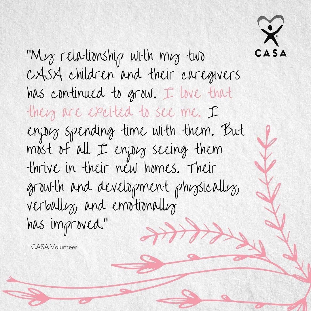 A familiar story told by CASA volunteers here and across the nation. #changeachildsstory