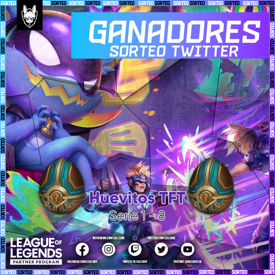 LoLCave's tweet image. Felicitaciones a los ganadores de los códigos de huevitos junto con @Pansweeto !!
los premios serán enviados vía mensaje privado.

@TobyFalco
 
@Kuba1109
 
@Aionzito
 
@MoonBear07
 
@1Ritse
 
@Wintertrap2
 
@MarElevoff
 
@zuriyataa
 
@ANTONY_TFT
 
@owo_ismael 

#leagueofpartner