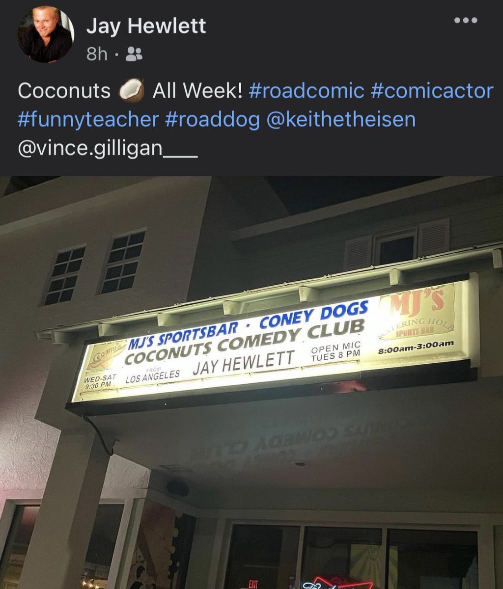 Dennyscomedians's tweet photo. ⁦@realjayhewlett⁩ #on the #road! #RoadComic #Comedian #Comedy #StandupComedy #Live #ShowBiz #GoodTimes #Fun #funnyteacher #comicactor #roaddog https://t.co/gZFOFt9qjI