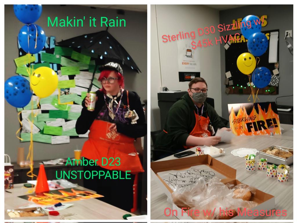Power Inn ALMOST had to call in the fire department  to put out these to Specialists who are on 🔥.. Ambee, D23 crushing sales and measures along with Sterling, D30 proving Leads pay with a $45,000 HVAC Sale and 10 measures last week. Making it rain.
#D172Proud
#PacNorthProud