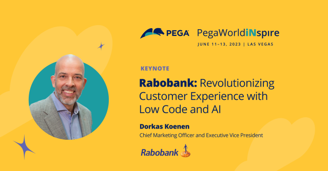 IslaPageau's tweet photo. Join Dorkas Koenen, Rabobank’s Chief Marketing Officer, for an insider’s look at how Rabobank empowers employees to build valuable, personalized customer relationships using low code and AI. #PegaWorld https://t.co/BMo4uyhkdW https://t.co/xYPzxKiKoO
