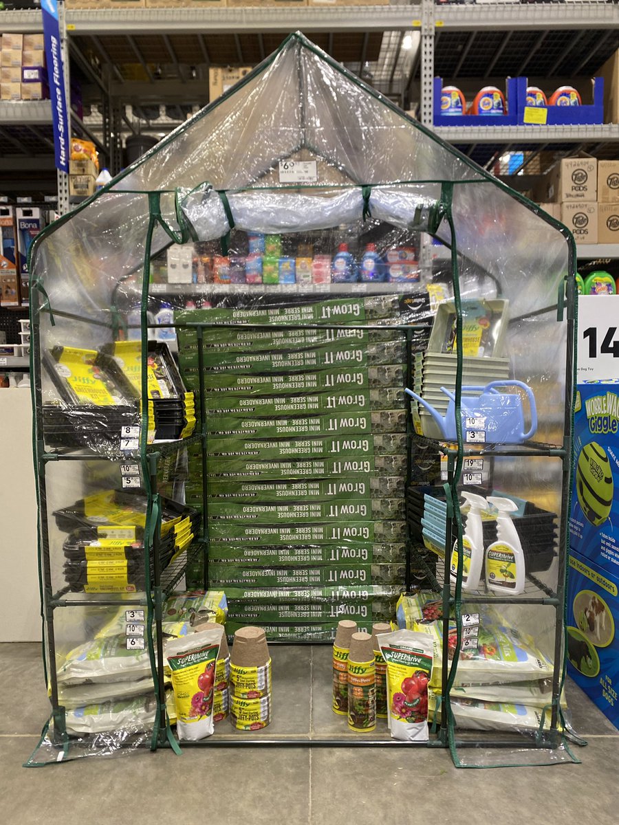 I just want to give a shout-out to Suki, our new Lawn and Garden associate, for her awesome work on this greenhouse display today! We’re looking forward to seeing what you can do! <a href="/charlesatlowes/">charlesatlowes</a> <a href="/IsaacatLowes/">Isaac Wakefield</a> @AlexStempovschi <a href="/HR_KristenS/">Kristen Stumpf</a> <a href="/BlueTeam_R21/">Lowe’s Region 21</a>