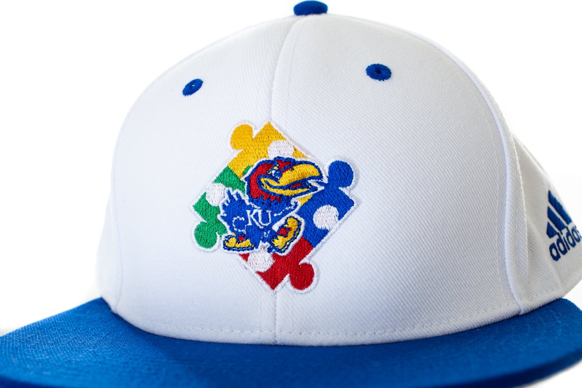 KUBaseball's tweet photo. The special uniforms that we will be wearing on Sunday for World Autism Awareness Day 🧩

#RockChalk https://t.co/nPzc1jai0J