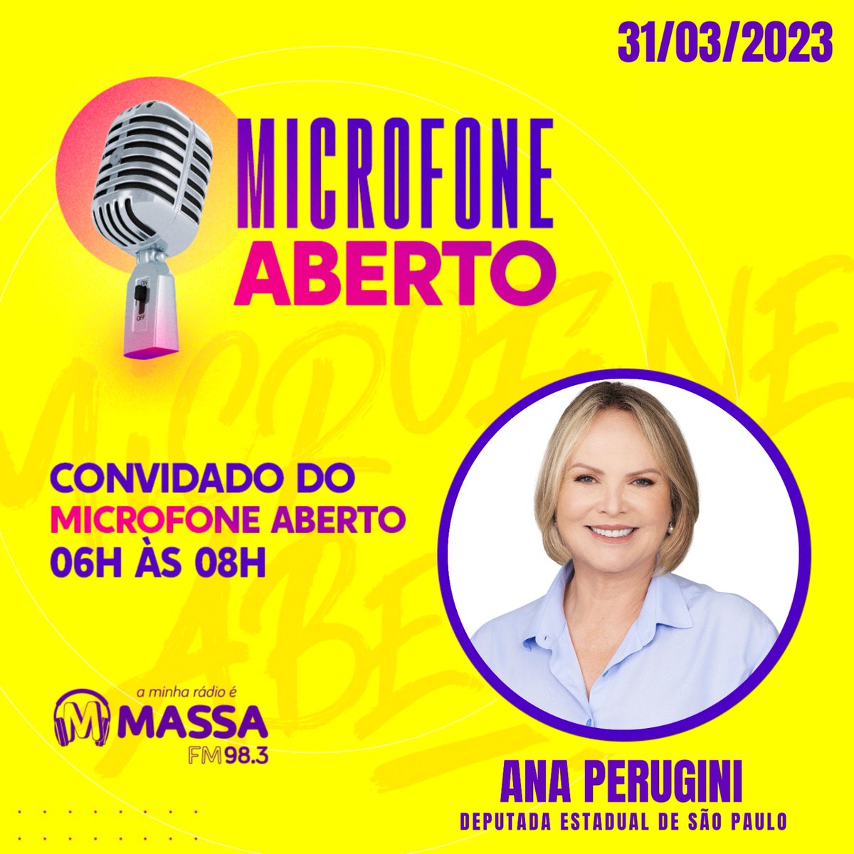 Ana Perugini on Twitter "🎙️📻 Nesta sexta, a partir das 7h, estaremos na rádio Massa FM Campinas