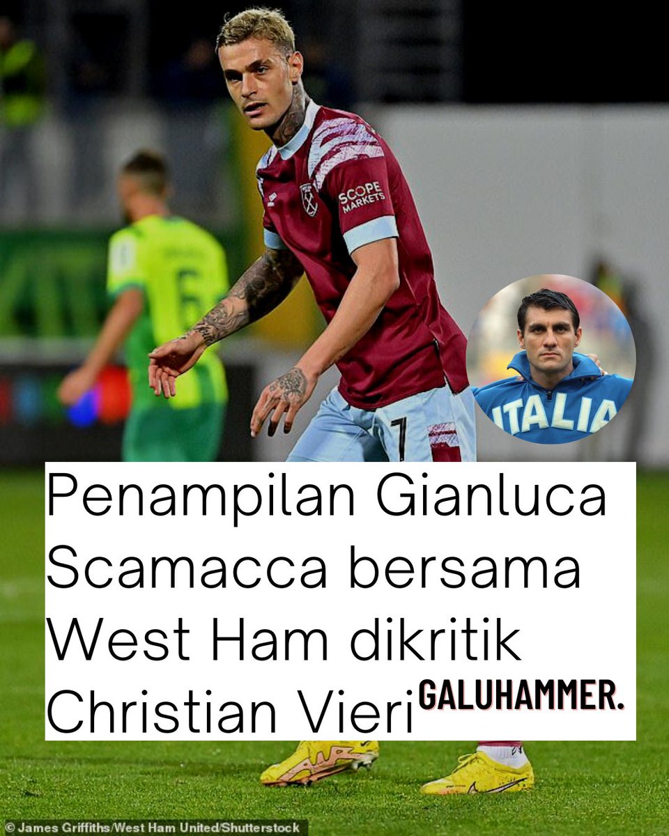 Mantan striker Inter Milan dan Italia Christian Vieri mengatakan bahwa striker West Ham United Gianluca Scamacca penampilannya jauh dari yang diharapkan untuknya di Liga Premier.
 #whufc #gianlucascamacca #christianvieri #italia